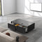 FORNO Evoluto  51" Smart Coffee Table – Dual Fridge Drawers, Bluetooth Audio, Wireless Charging, RGB Light in Black, FCTFR7006-51BLK