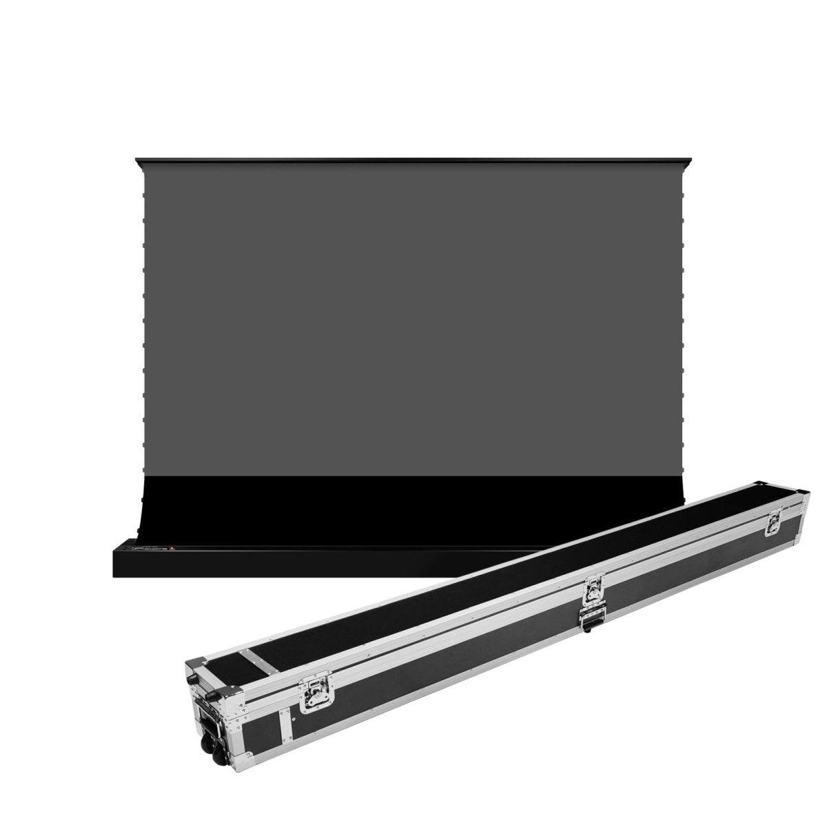 BUNDLE  VIVIDSTORM S PRO / S PRO P Motorized Tension Floor Rising UST ALR Projector Screen & Heavy Duty Aluminium Travelling Case