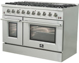 FORNO Appliance Package - 48" Gas Range, Range Hood, 36" Refrigerator, Dishwasher, AP-FFSGS6244-48-17