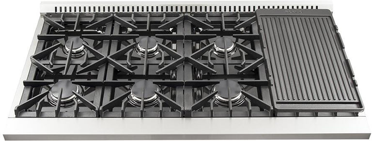 FORNO Appliance Package - 48" Gas Range, 48" Range Hood, 48" Refrigerator, AP-FFSGS6244-48-10