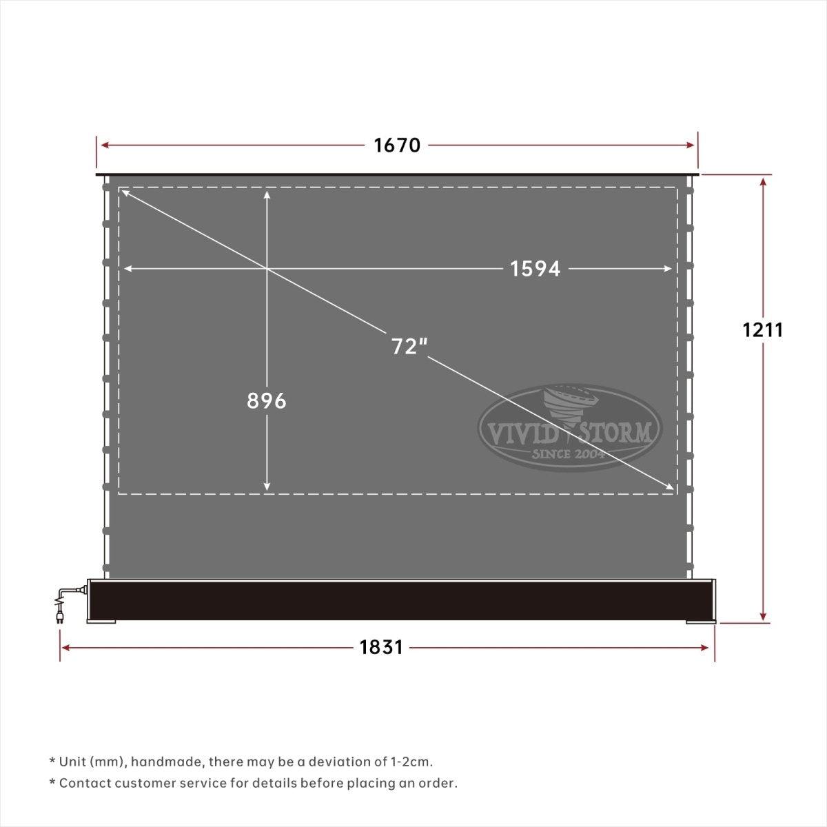 VIVIDSTORM S 3D ALR Motorized Tension Floor Rising 3D Obsidian Long Throw ALR(high gain) Projector screen