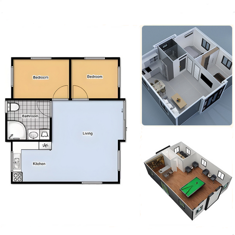 Void - 20' Expandable Container Home | 2 Bedroom, Full Bath, Kitchen, Dining + Living Room | 390 SF Tiny Home