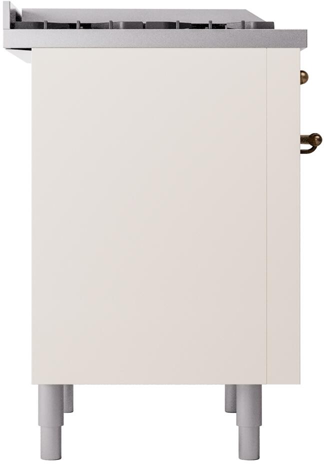 ILVE Nostalgie II 36-Inch Dual Fuel Freestanding Range in Antique White with Bronze Trim (UP36FNMPAWBLP)