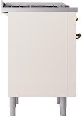 ILVE Nostalgie II 36-Inch Dual Fuel Freestanding Range in Antique White with Bronze Trim (UP36FNMPAWBLP)