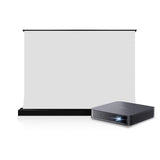 BUNDLE Dangbei Atom First Google TV Laser Projector & S White Cinema Motorized Tension Floor Rising Projector Screen