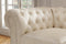 Valencia Parma 92" Full Aniline Leather Chesterfield Three Seats Sofa, Antique White