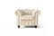 Valencia Parma Full Aniline Leather Chesterfield Single Sofa Accent Chair, Antique White