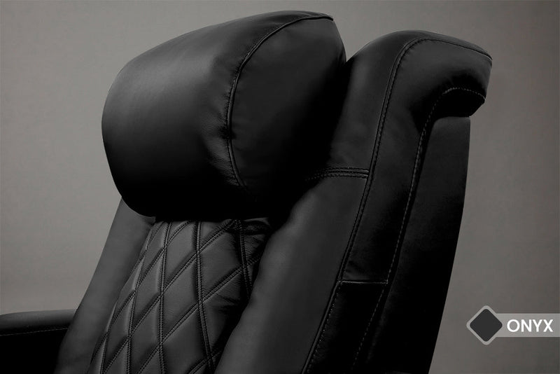 Valencia 2025 New Tuscany Luxury Leather Home Theater Seating Row of 2, Onyx