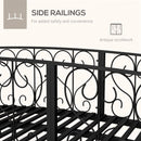 7FT Decorative Metal Arch Footbridge Garden Bridge With Safety Siderails (SAK53829)