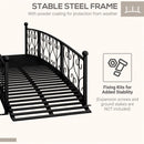 7FT Decorative Metal Arch Footbridge Garden Bridge With Safety Siderails (SAK53829)
