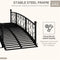 7FT Decorative Metal Arch Footbridge Garden Bridge With Safety Siderails (SAK53829)