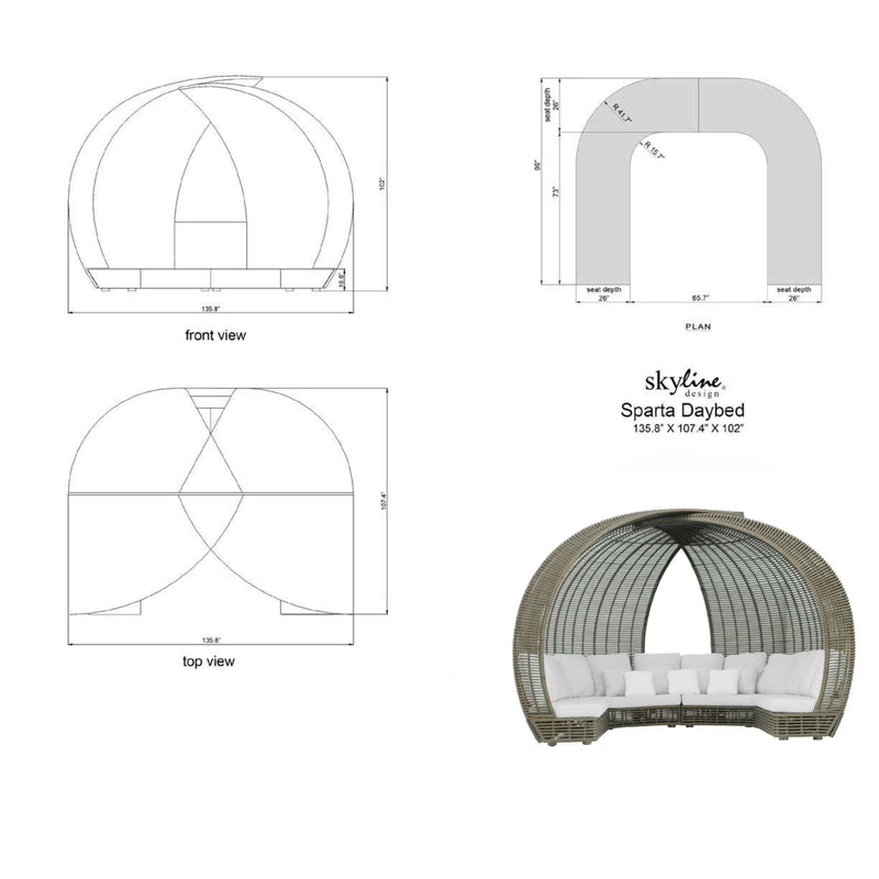 Sparta Daybed with Sunbrella Cushion