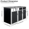 87 Inch Extra Large Heavy Duty Outdoor Metal Garbage Bin Shed For 3 Trash Cans (SAK34981)