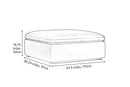 Valencia Isola Cloud Top Grain Leather Theater Lounge Modular Sofa Ottoman, Black Color