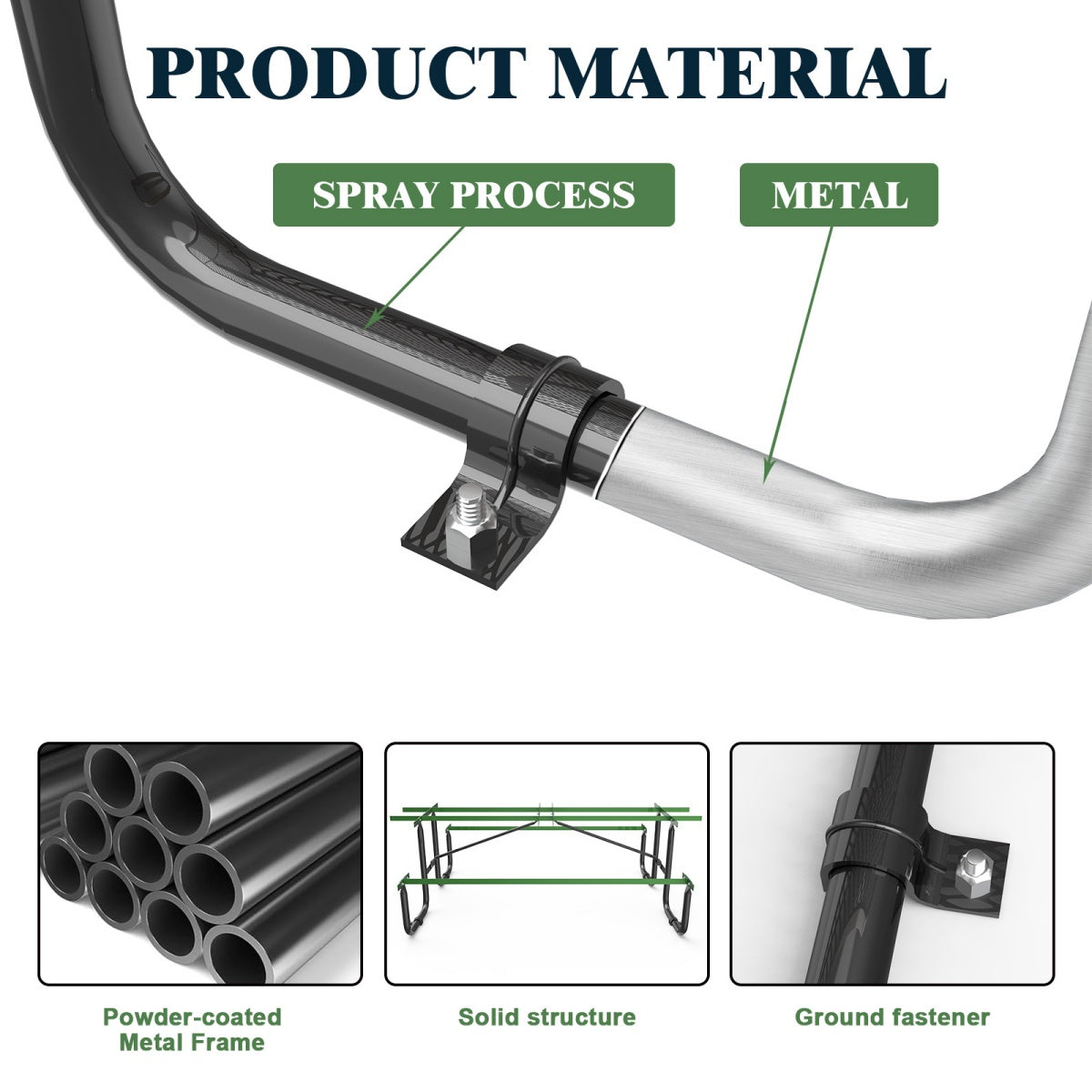 8ft Rectangle Picnic Table With Umbrella Hole