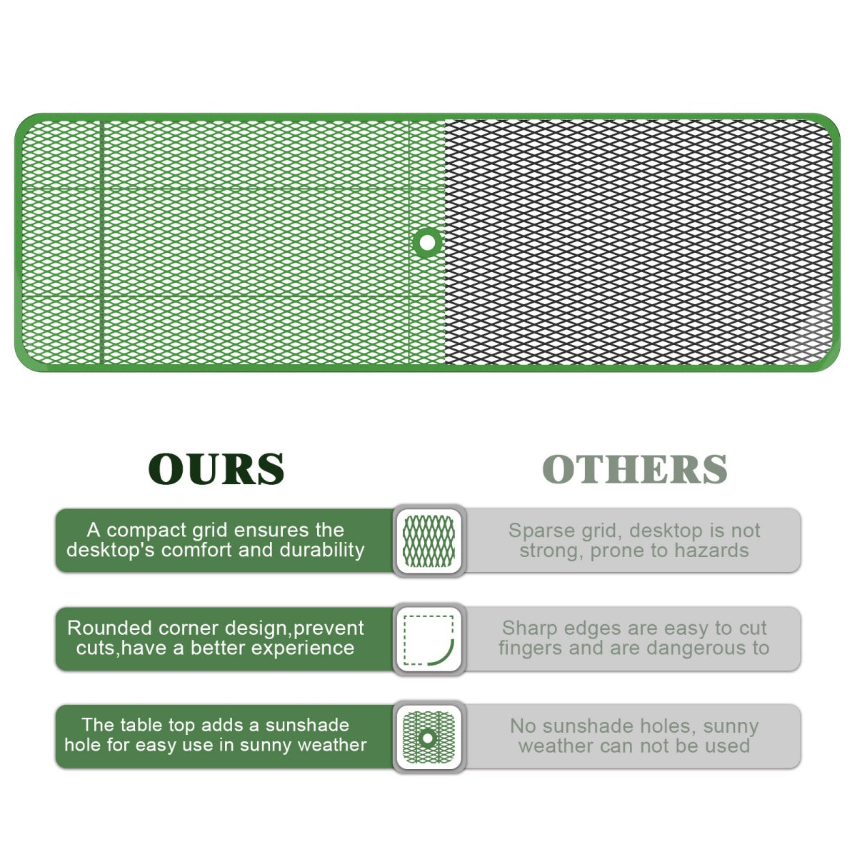 8ft Rectangle Picnic Table With Umbrella Hole