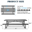 8 ft Metal Picnic Tables for Outdoors, Rectangle Coated Steel Patio Furniture Set