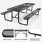 8 ft Metal Picnic Tables for Outdoors, Rectangle Coated Steel Patio Furniture Set