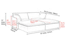 Valencia Isola Cloud Top Grain Leather Theater Lounge Modular Sofa Loveseat and 2 Ottomans, Black Color