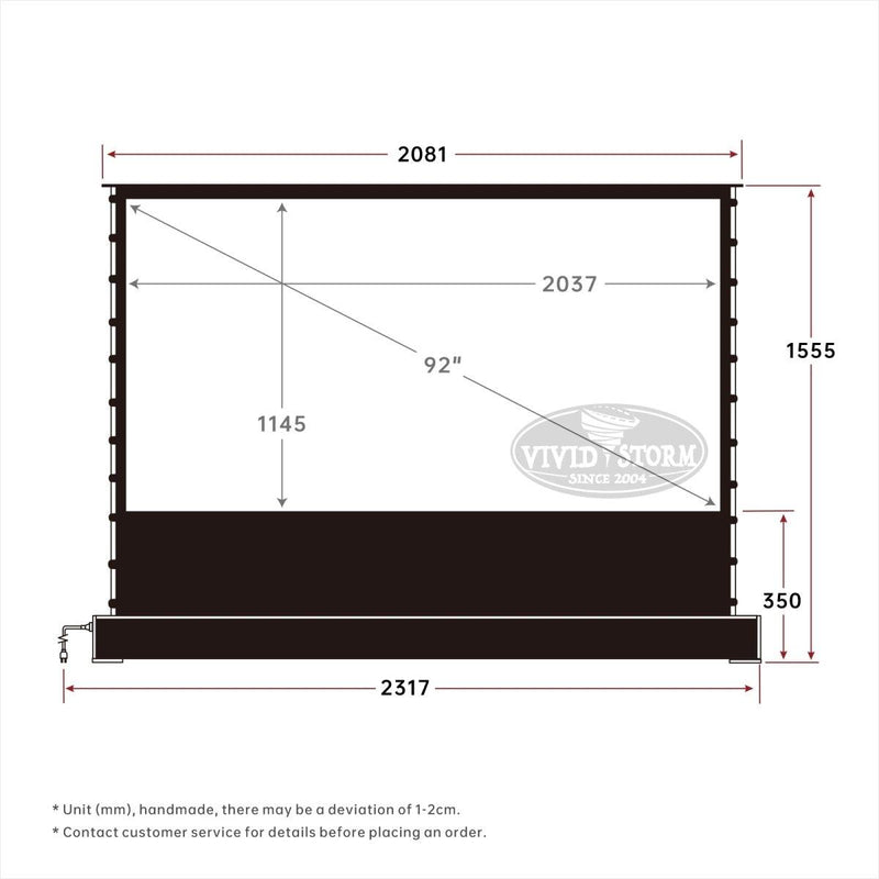 VIVIDSTORM S White Cinema Motorized Tension Floor Rising Projector screen– Classic Version