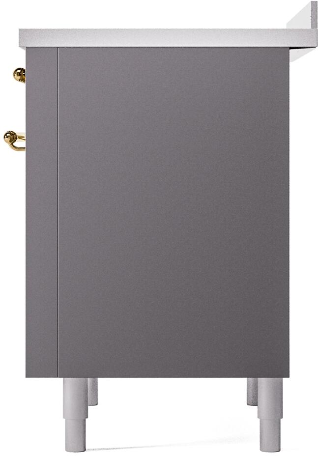 ILVE Nostalgie II 36-Inch Limited Edition Induction Range in Matte Graphite with Brass Trim (UPI366NMPMGG)