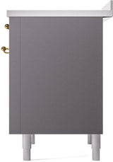 ILVE Nostalgie II 36-Inch Limited Edition Induction Range in Matte Graphite with Brass Trim (UPI366NMPMGG)