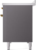 ILVE Nostalgie II 48-Inch Limited Edition Induction Range in Matte Graphite with Brass Trim (UPI486NMPMGG)