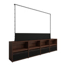 Bundle VIVIDSTORM Nexus Motorized Projector Screen Integrated Shelving Unit & S White Cinema/S ALR Motorized Tension Floor Rising Obsidian Long Throw ALR Projector screen