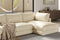 Valencia Serena Leather Three Seats with Right Chaise Sectional Sofa, Beige
