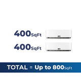 ACiQ 18,000 BTU 22.9 SEER2 2-Zone Wall Mounted Mini Split System w/ WiFi
