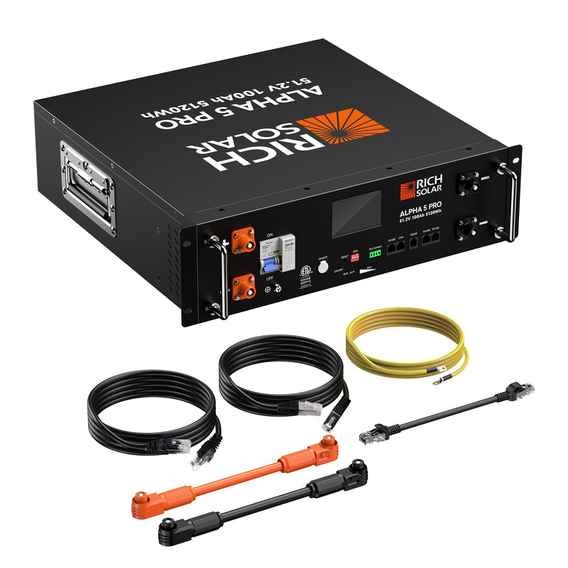 ALPHA 5 PRO | 51.2V 100Ah LiFePO4 Battery | Premium 48V Server Rack Lithium Battery for Residential, Commercial, RVs, Off-Grid | 7,000 Lifetime Cycles | 10 Year Warranty | UL1973, UL9540A Certified
