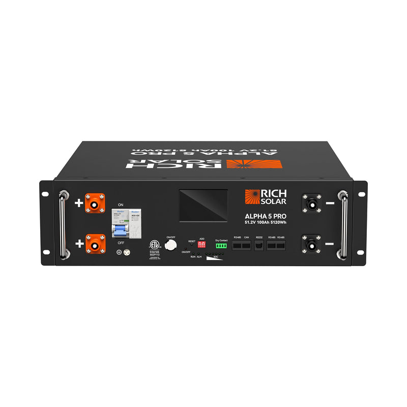 ALPHA 5 PRO | 51.2V 100Ah LiFePO4 Battery | Premium 48V Server Rack Lithium Battery for Residential, Commercial, RVs, Off-Grid | 7,000 Lifetime Cycles | 10 Year Warranty | UL1973, UL9540A Certified