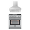 FORNO Appliance Package - 30" Gas Range, 30" Range Hood, AP-FFSGS6276-30-W