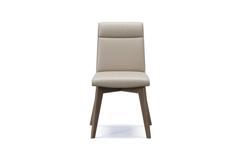 Valencia Aileen Top Grain Leather Dining Chair, Beige (Set of 2)