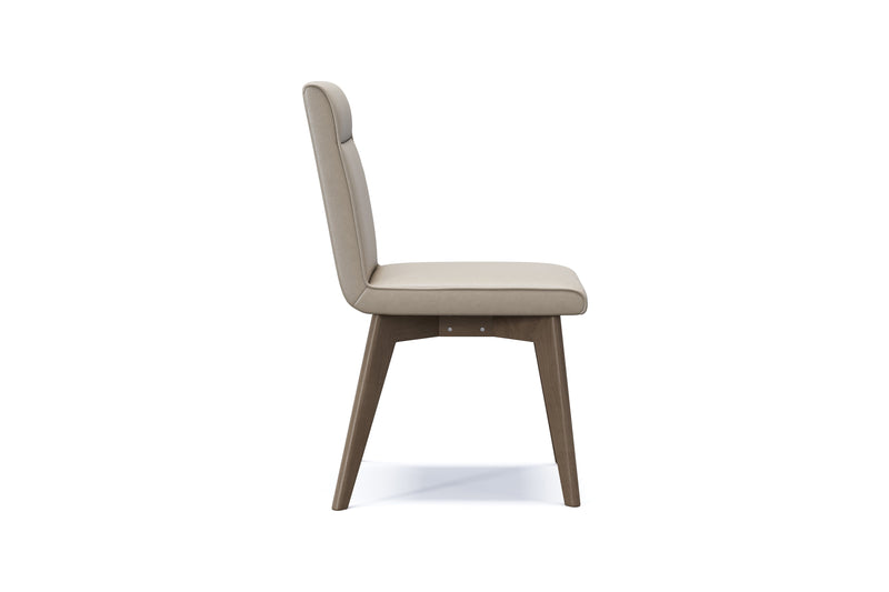 Valencia Aileen Top Grain Leather Dining Chair, Beige (Set of 2)