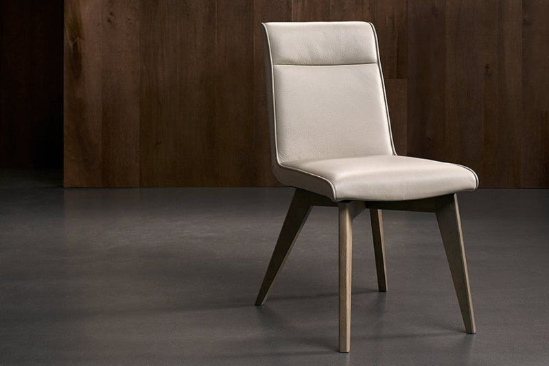 Valencia Aileen Top Grain Leather Dining Chair, Beige (Set of 2)