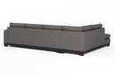Valencia Aine Top Grain Leather Four Seats with Left Chaise Sofa, Charcoal Grey