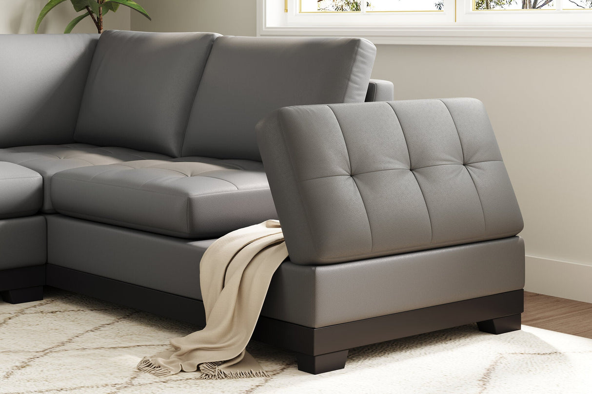 Aine Leather Corner Sectional Sofa