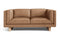 Valencia Alaina Top Grain Leather Loveseat Sofa, Brown