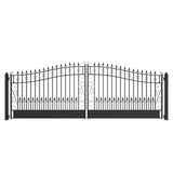 18'x6' Steel Dual Swing Driveway Gate, VENICE Style