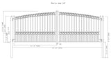 18'x6' Steel Dual Swing Driveway Gate - PARIS Style