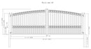 18'x6' Steel Dual Swing Driveway Gate - PARIS Style