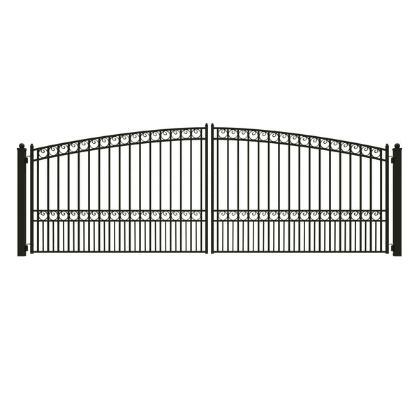 18'x6' Steel Dual Swing Driveway Gate - PARIS Style