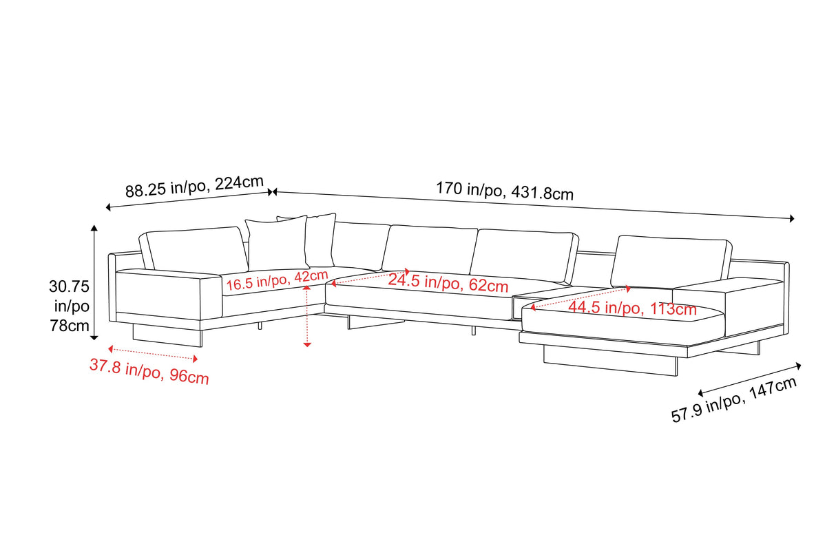 Alessandro Leather Modular Sectional Sofa