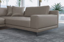 Valencia Alessandro Top Grain Leather Modular Sectional Left Chaise Sofa, Modern Grey