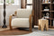 Valencia Alexis Boucle Fabric Accent Chair, Cream Color