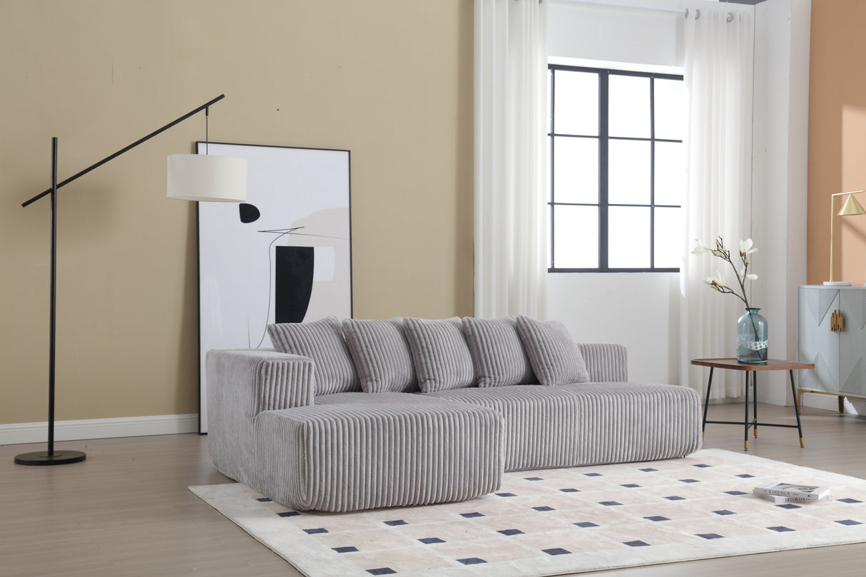 Alexus Corduroy Fabric Sectional Sofa