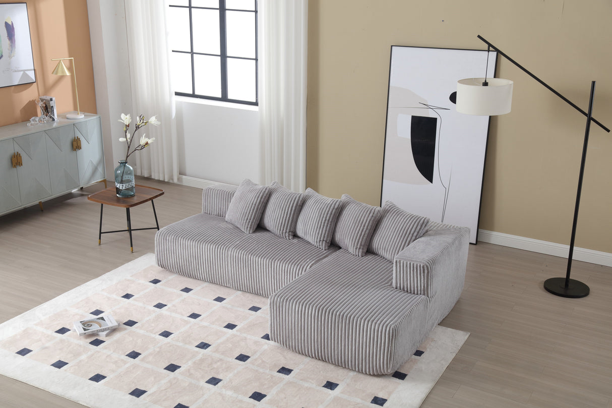 Alexus Corduroy Fabric Sectional Sofa