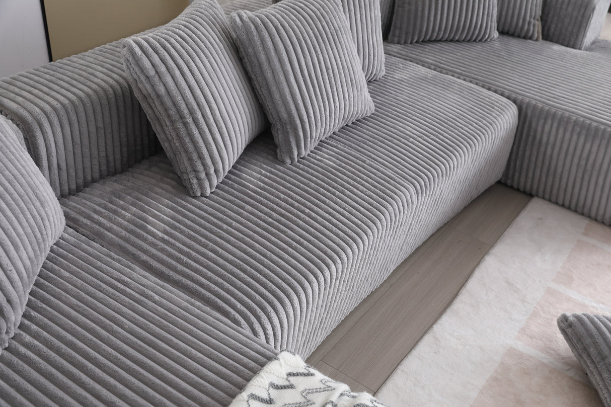 Alexus Corduroy Fabric Sectional Sofa