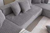 Alexus Corduroy Fabric Sectional Sofa